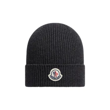 Moncler Wool Beanies Men's Dark Gray
