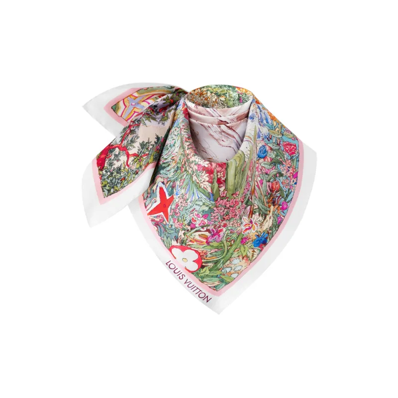 LOUIS VUITTON Mulberry Silk Silk Scarves Women's Multicolor-1