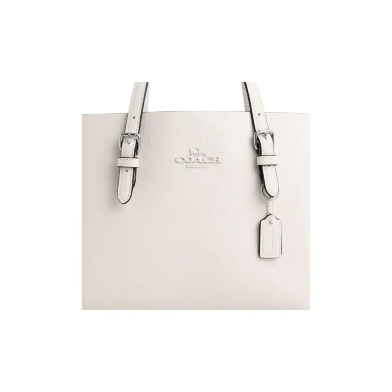 COACH Mollie Cow Leather Tote Bag, Shopping Bag, Shoulder Bag, Crossbody Bag, Handbag Medium Size Women's White-3