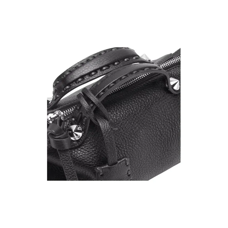FENDI Calfskin Handbag Mini Women's Black-6