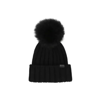 WOOLRICH Logo Patch Pompom Detailed Beanie
