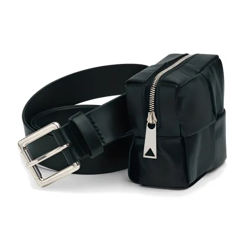 Bottega Veneta Leather Belts Men Dark Green