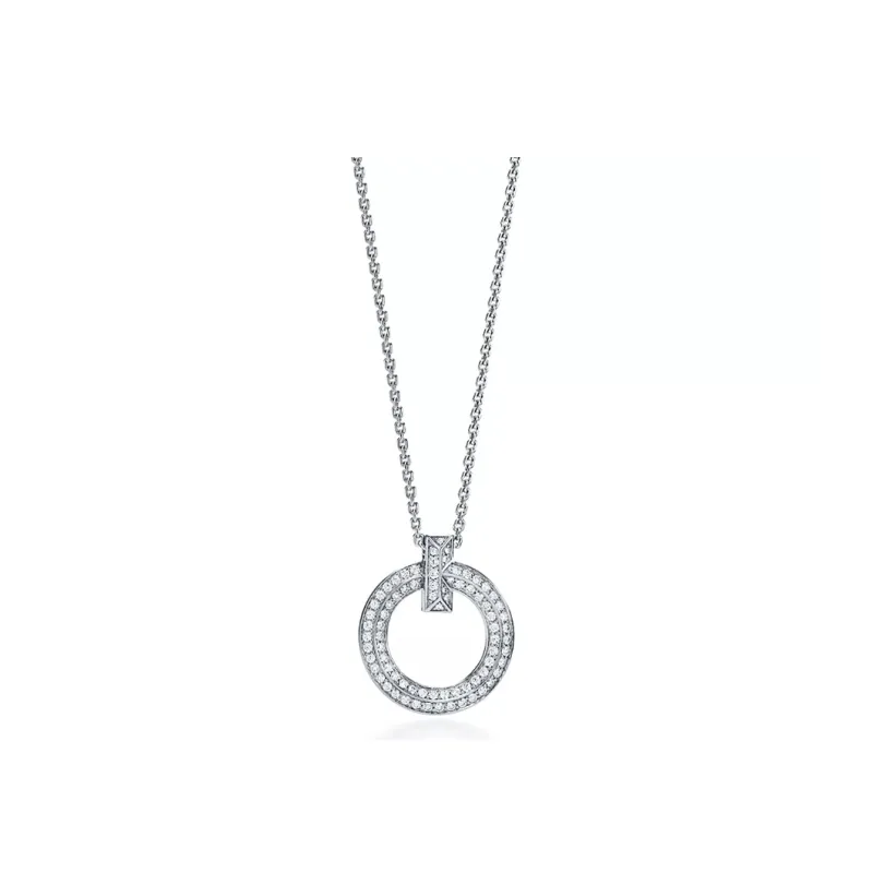 TIFFANY & CO. T 18K White Gold Necklaces Women's-0