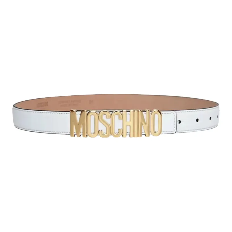MOSCHINO Logo-embellished Leather Belt-0