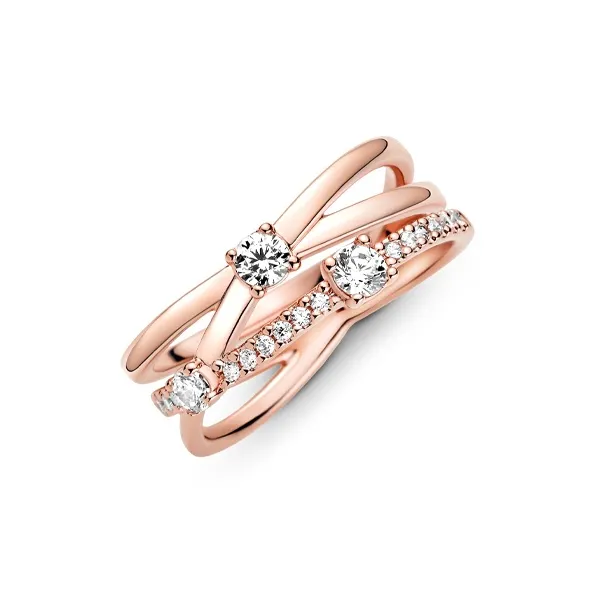 Pandora Rhinestone Rings Women's-3