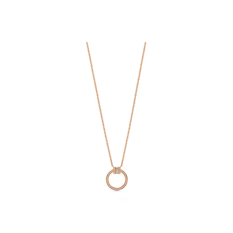 TIFFANY & CO. T 18K Rose Gold Necklaces Women's Rose Gold-0