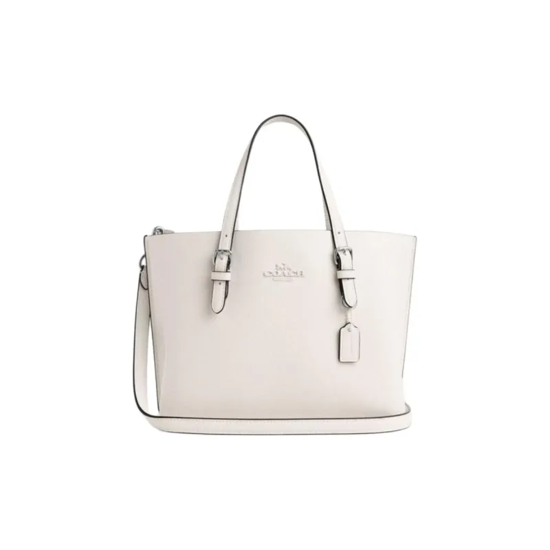 COACH Mollie Cow Leather Tote Bag, Shopping Bag, Shoulder Bag, Crossbody Bag, Handbag Medium Size Women's White-0