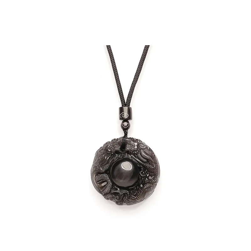 MOUNTAINS AND MANS Obsidian Charms / Pendants Unisex-5