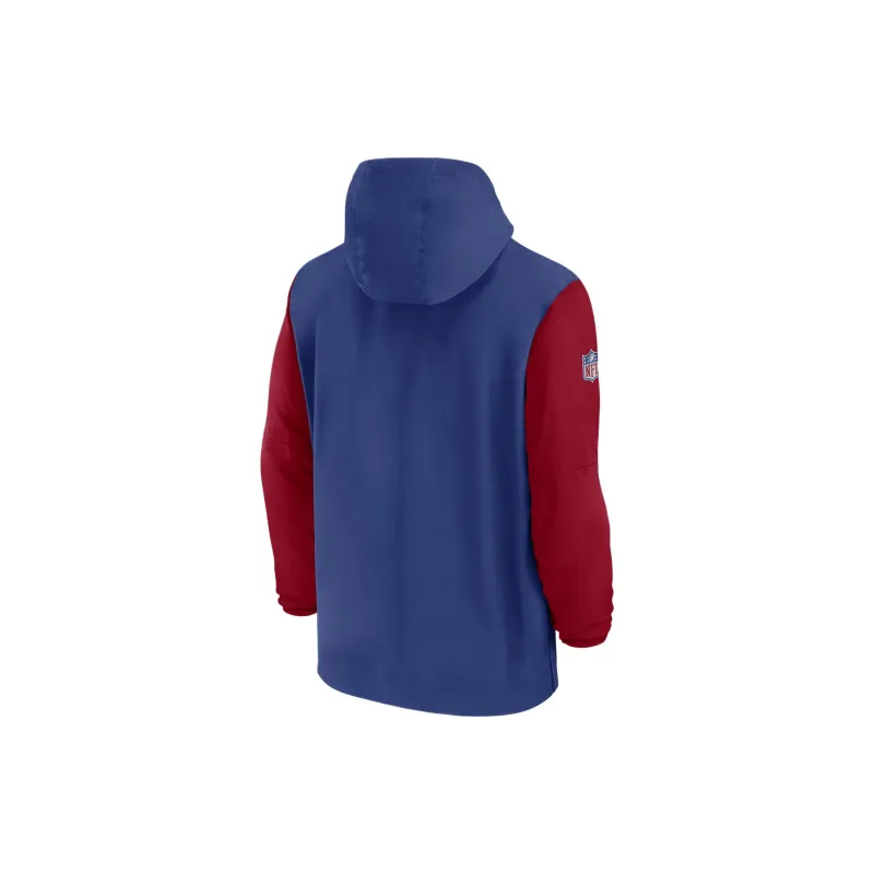 Nike New York Giants Sideline Pre Game Player Men's Nike Nfl 1/2 Zip Hooded Jacket-1