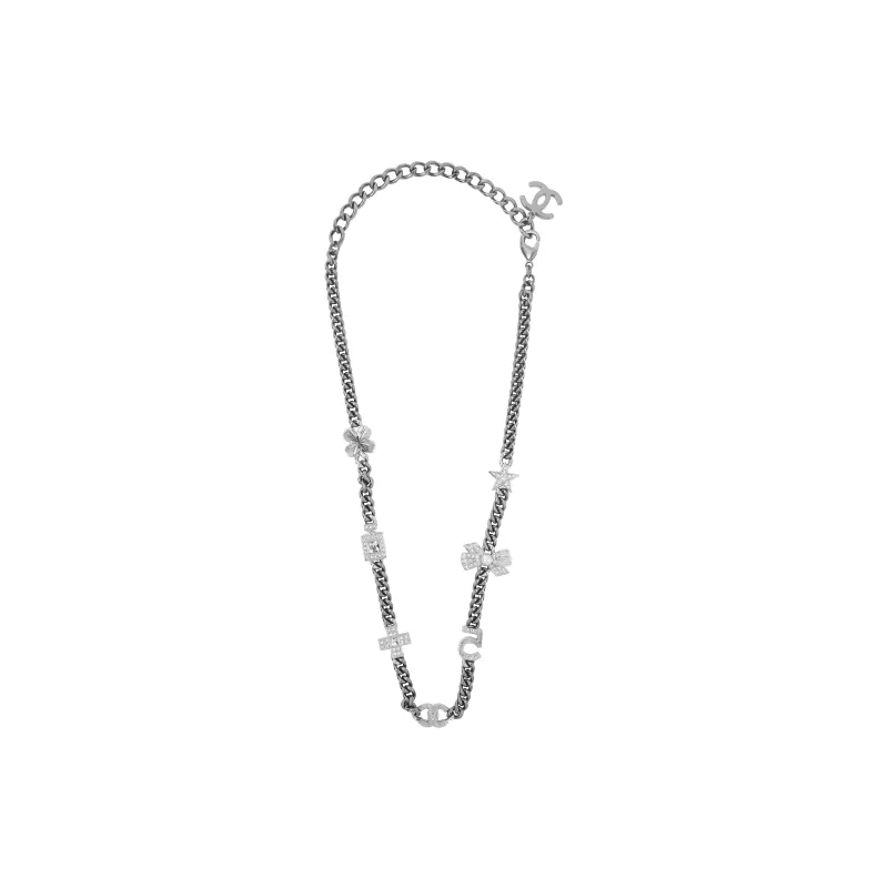 CHANEL Laces Alloy Rhinestone Pearl Necklaces Women's-3