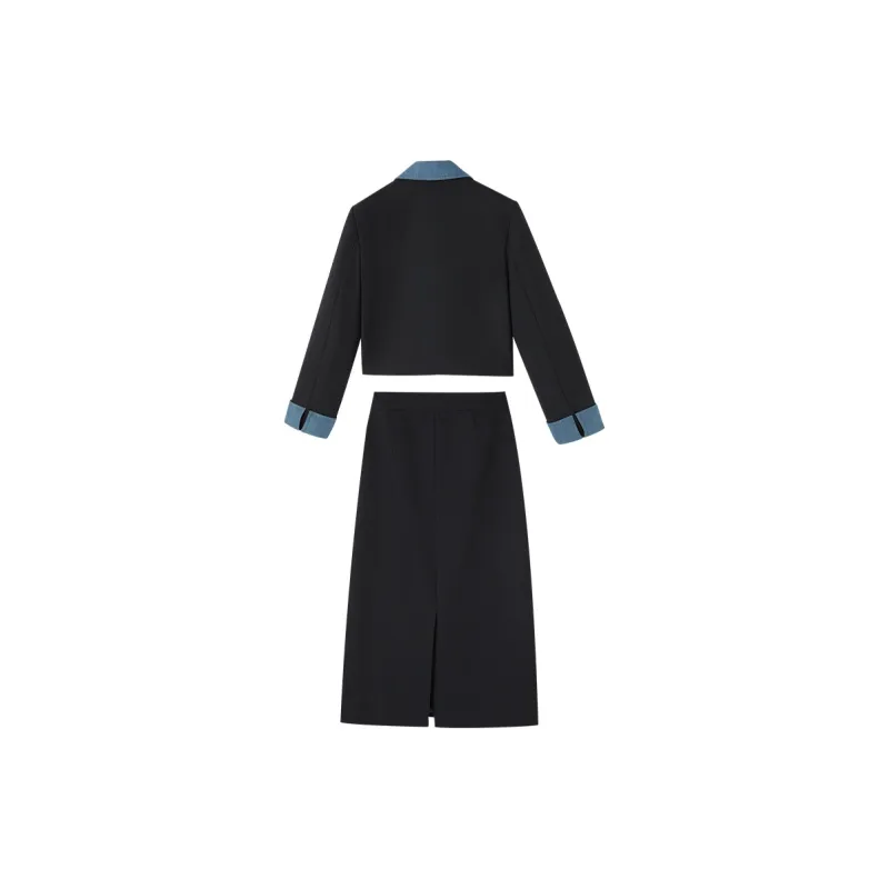 XIANGYING Skirt Set Women's Black-1