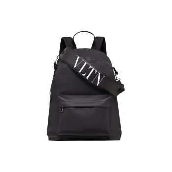 Valentino VLTN Genuine Leather Backpack Regular Men's Black