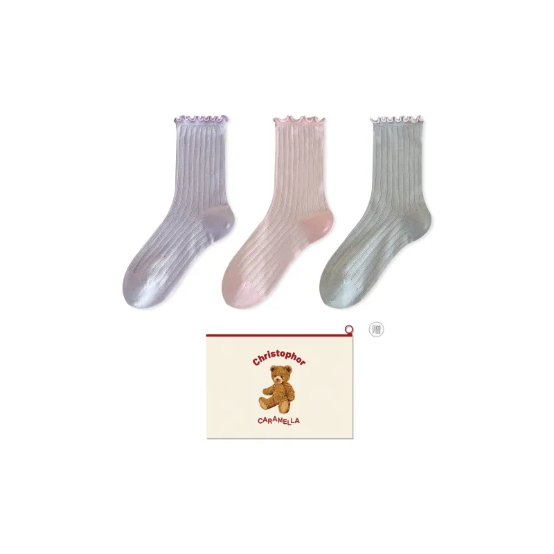 Caramella Mid Calf Socks Women's Box 3 Pack-4