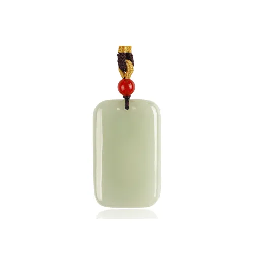 TAMINA Hetian Jade Pendants Unisex Pale Greenish-White Jade