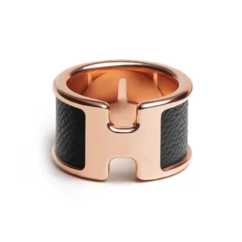 HERMES Metal Rings Unisex Rose Gold