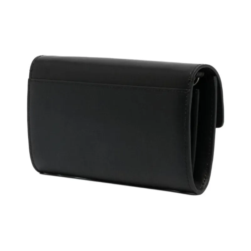 PINKO Cow Leather Wallet, Crossbody Bag, Shoulder Bag Women's Black-2