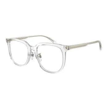EMPORIO ARMANI Plate Frame Irregular Shape Eyeglass Frames Men's Transparent