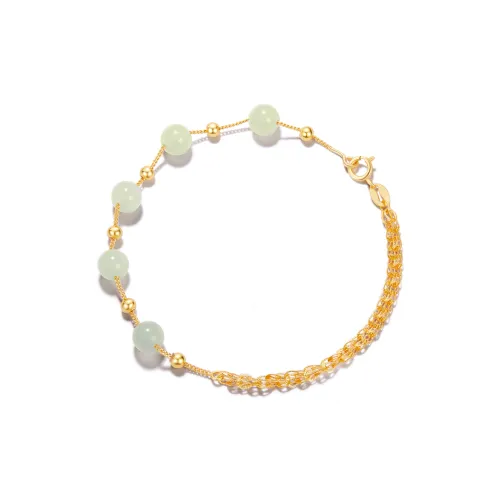 North Cain Hetian Jade Bracelets Women's Pale Greenish-White Jade