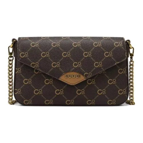 COOGI Synthetic Leather Shoulder Bag, Crossbody Bag Women's Coffee