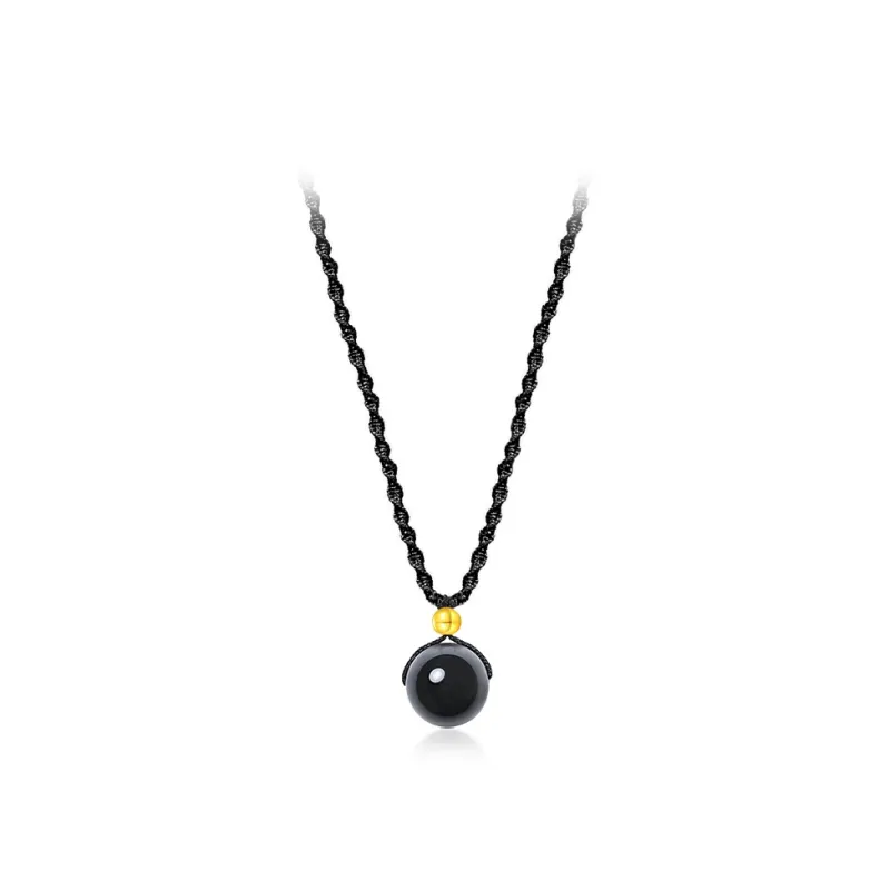 Teddy Bear Collection Obsidian Necklaces Unisex-0