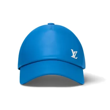 LOUIS VUITTON Cow Leather Metal Parts Baseball Caps Men's Blue