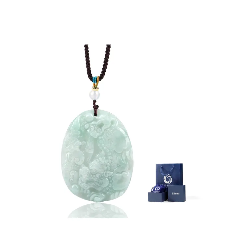 Yi Zhen Ge Bean Type Jadeite Pendants Unisex-1