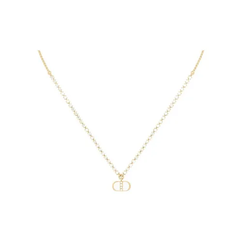 DIOR Classic CD Necklace Series Necklaces Women's Gold