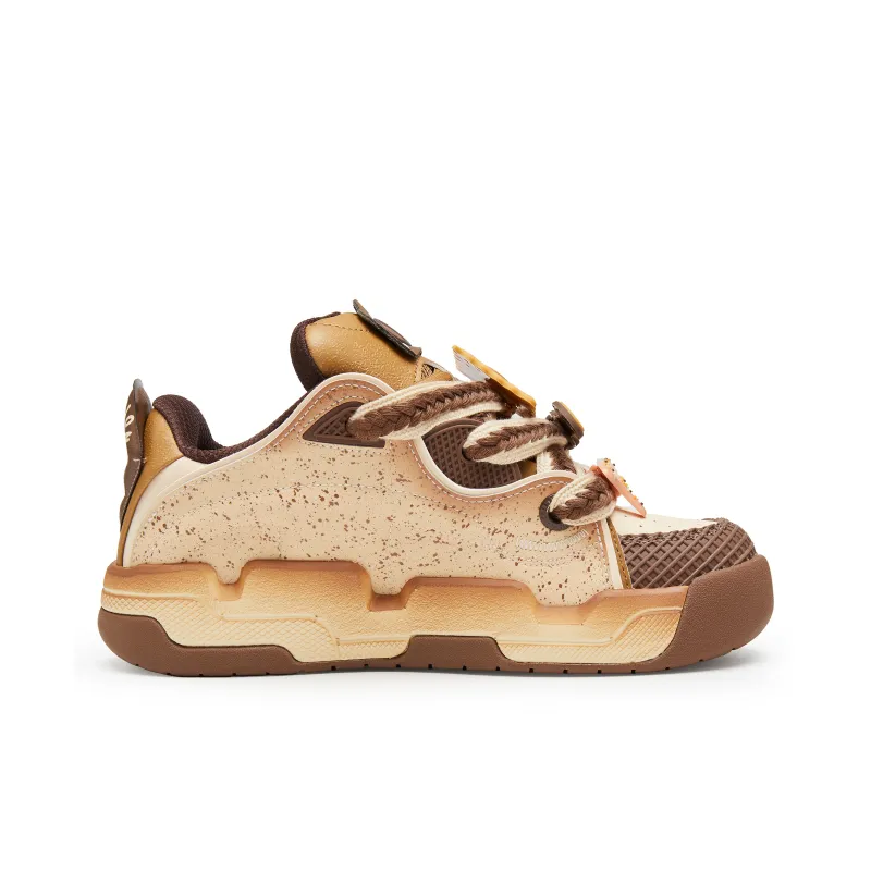 Champion Essentials Burnt Tearing TronSkate V1 Low Top Skateboard Shoes Women's Yellow Brown-1