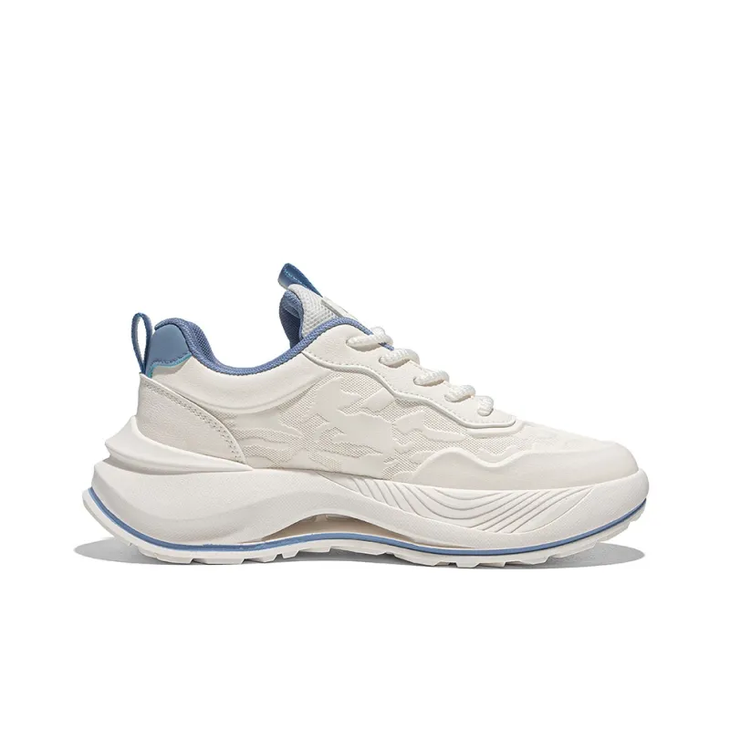 Warrior Wing Series Anti Slip Wear Resistant Low Top Casual Running Shoes Men's Beige Blue-1