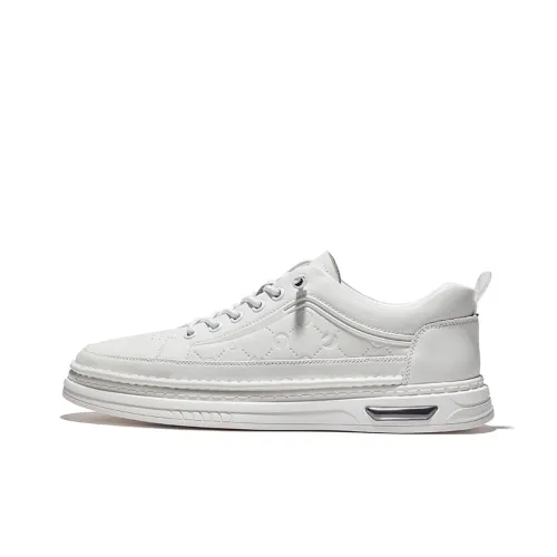 JOSINY Small White Shoes Wear resistant And Lightweight Low Top Skateboard Shoes Men's