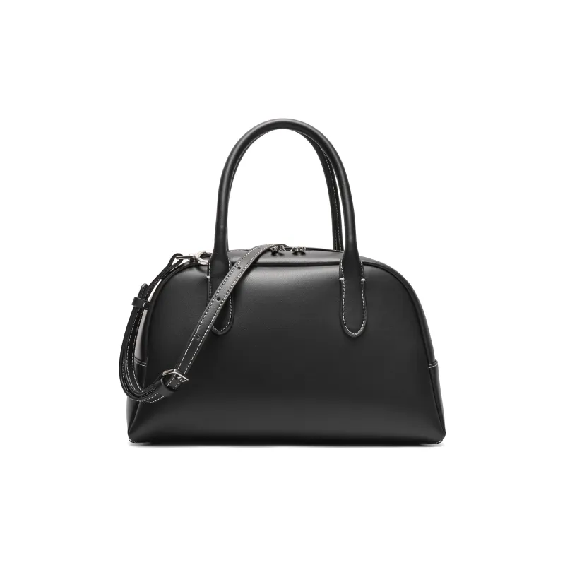 BELLE Cow Split Leather With Artificial Leather Handbag Regular Women's Coffee/Black-7