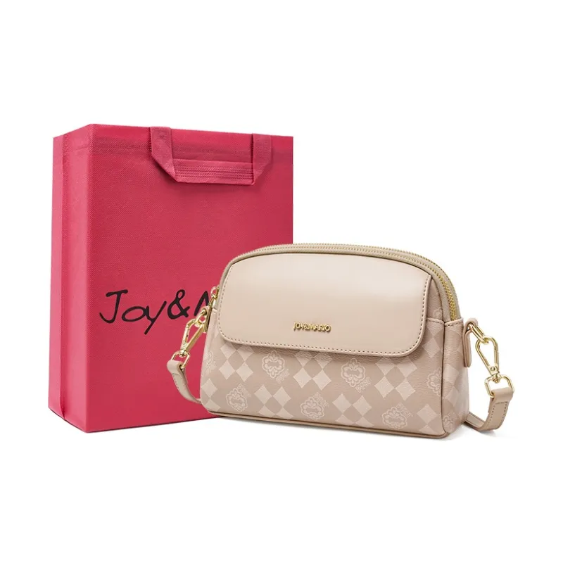 Joy&Mario PVC Trendy Lightweight Minimalist Style Fashion Commute Shoulder Bag Regular Women's Coffee/Cream Apricot-4