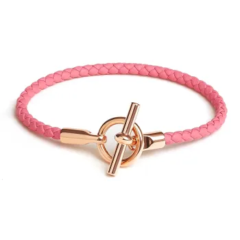 HERMES Swift Calfskin Bracelets Women's Pink