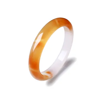 Artisan Lock Heart Jade Chalcedony Bangles Women's