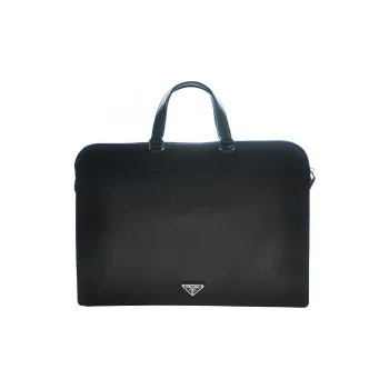PRADA Cow Leather Shoulder Bag Crossbody Bag Handbag Briefcase Women's Black