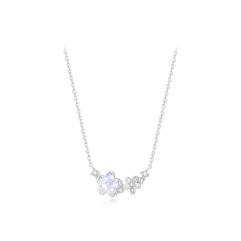 Muyan Colored Glaze Aurora Cherry Blossom Necklace Women's