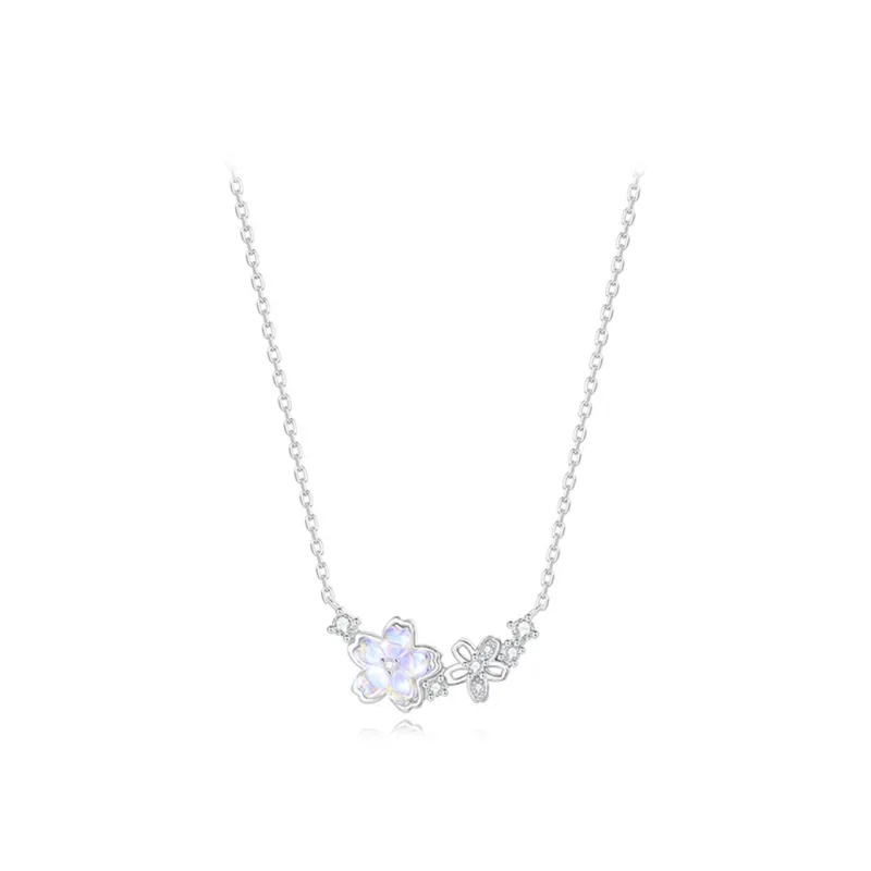 Muyan Colored Glaze Aurora Cherry Blossom Necklace Women's-0