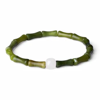 Muyan Resin Bamboo Beaded Bracelet Unisex
