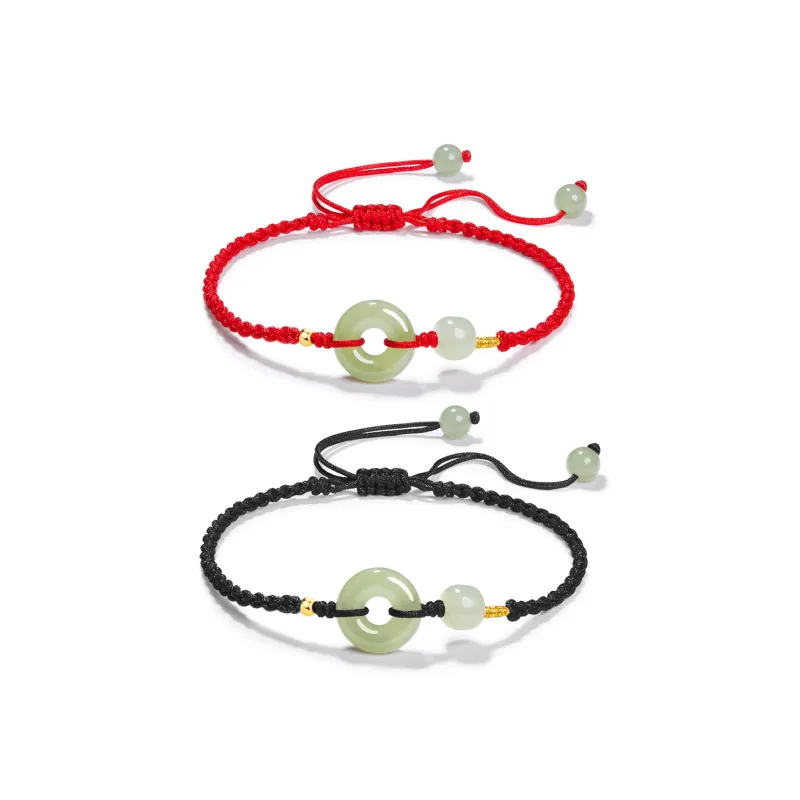 North Cain Alloy Hetian Jade Bracelets Unisex Pale Greenish White Jade-5