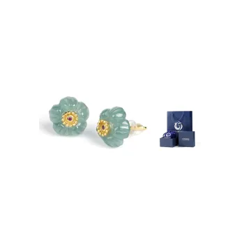 Yi Zhen Ge Jadeite Stud Earrings Women's Green