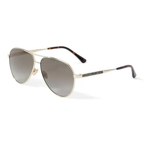 Jimmy Choo Stainless Steel Aviator Sunglasses Women's Gold