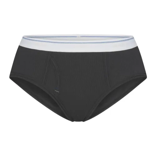 SKIMS FW24 Cotton Collection COTTON RIB HIPSTER Underpants Women's 1 Pack Soot Stripe/Smoke Gray Stripes