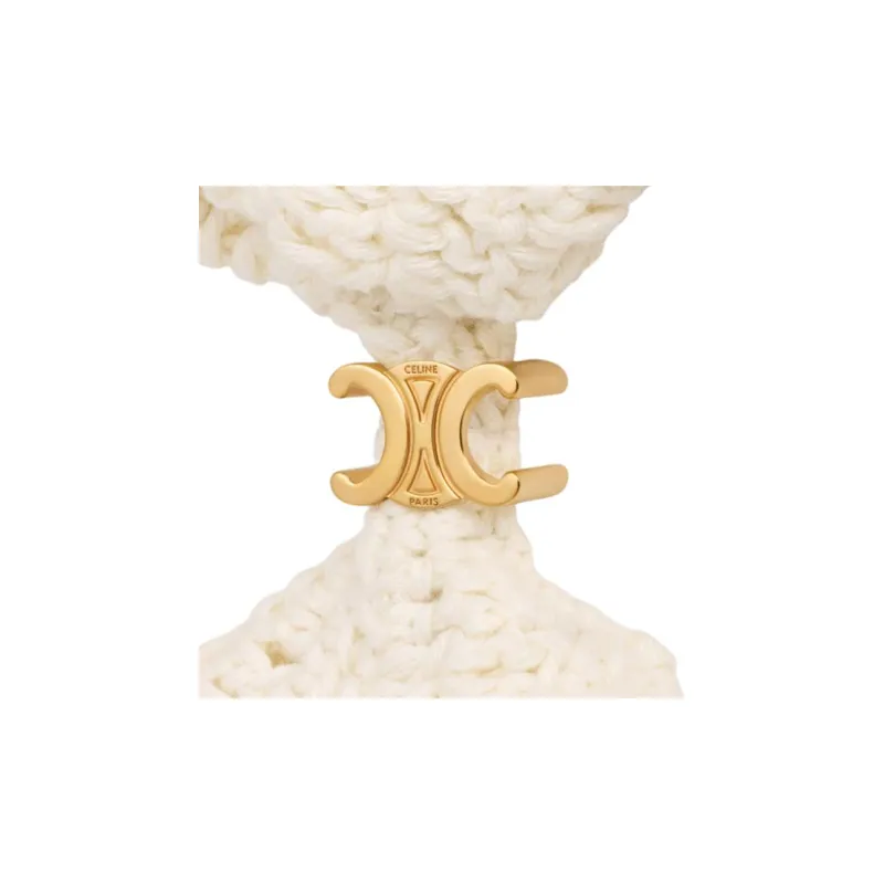 CELINE Scrunchy Crochet In Cotton And Brass With Gold Finish-1