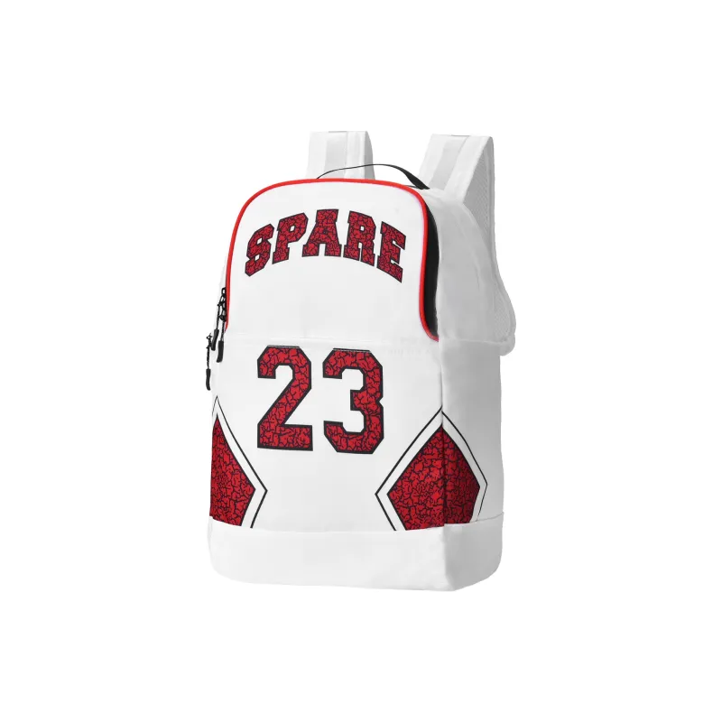 Spare No Pains. Polyester Backpack Basketball Backpack Regular Unisex White-1