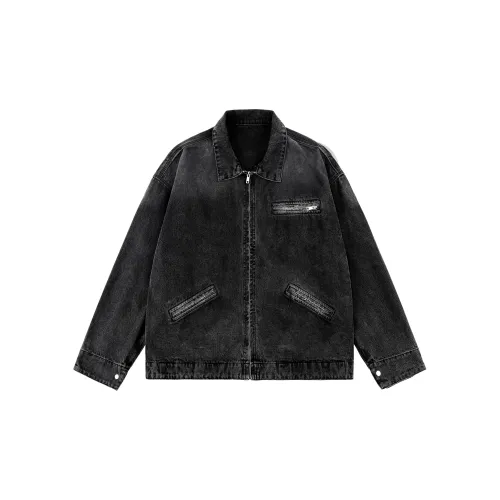 XINYINSU Denim Jackets Unisex Dark Gray