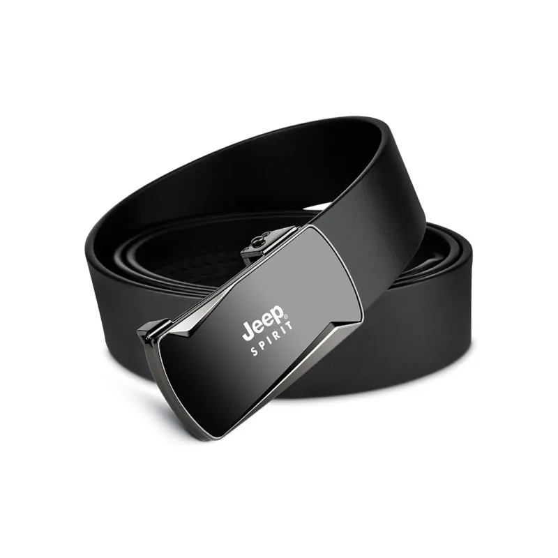 JEEP SPIRIT Men's Genuine Leather Automatic Buckle Belt With Pure Cow Leather Top Layer Business Ready Men's-4
