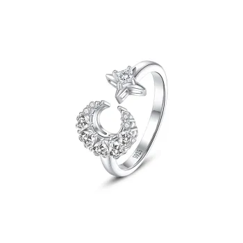 FANCI S925 Silver With Full Diamond Inlaid White Zircon Rings Women's