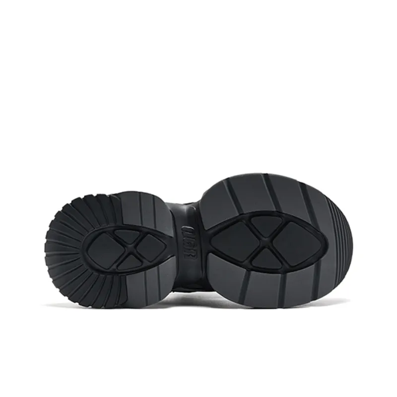 OGR Abrasion Resistant, Breathable, Lightweight, Height Increasing Low Top Running Shoes Unisex Dark Iron Black-5