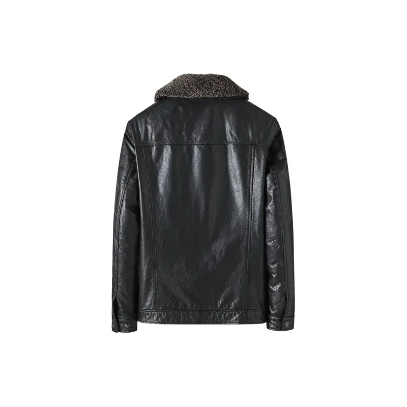 KAISER Leather Jackets Men Black-1