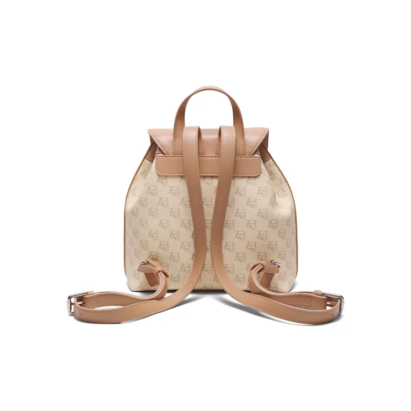 BELLE Artificial Leather Backpack Medium Size Women's Letter Print-2